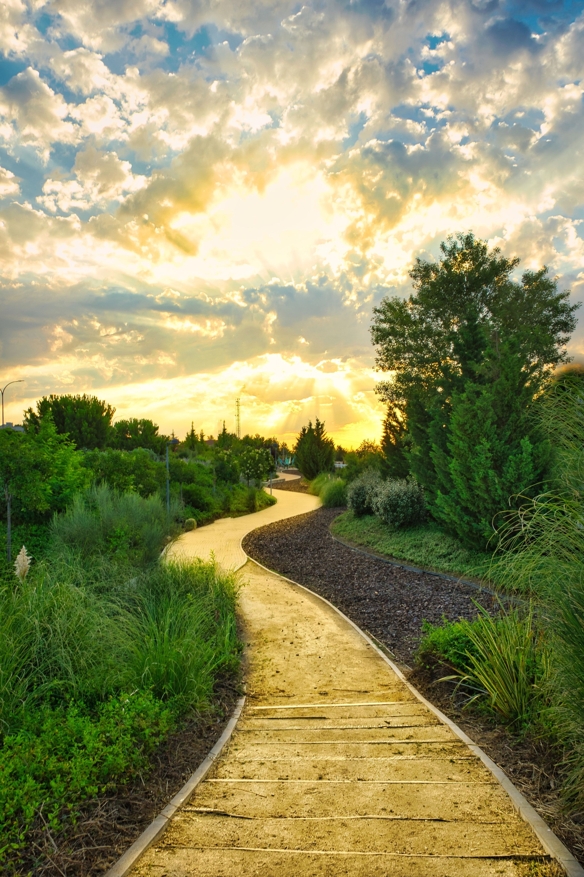 Sunrise in the walkway.